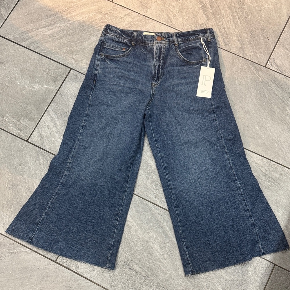 Pilcro Wide-Leg Blue Jeans - culottes